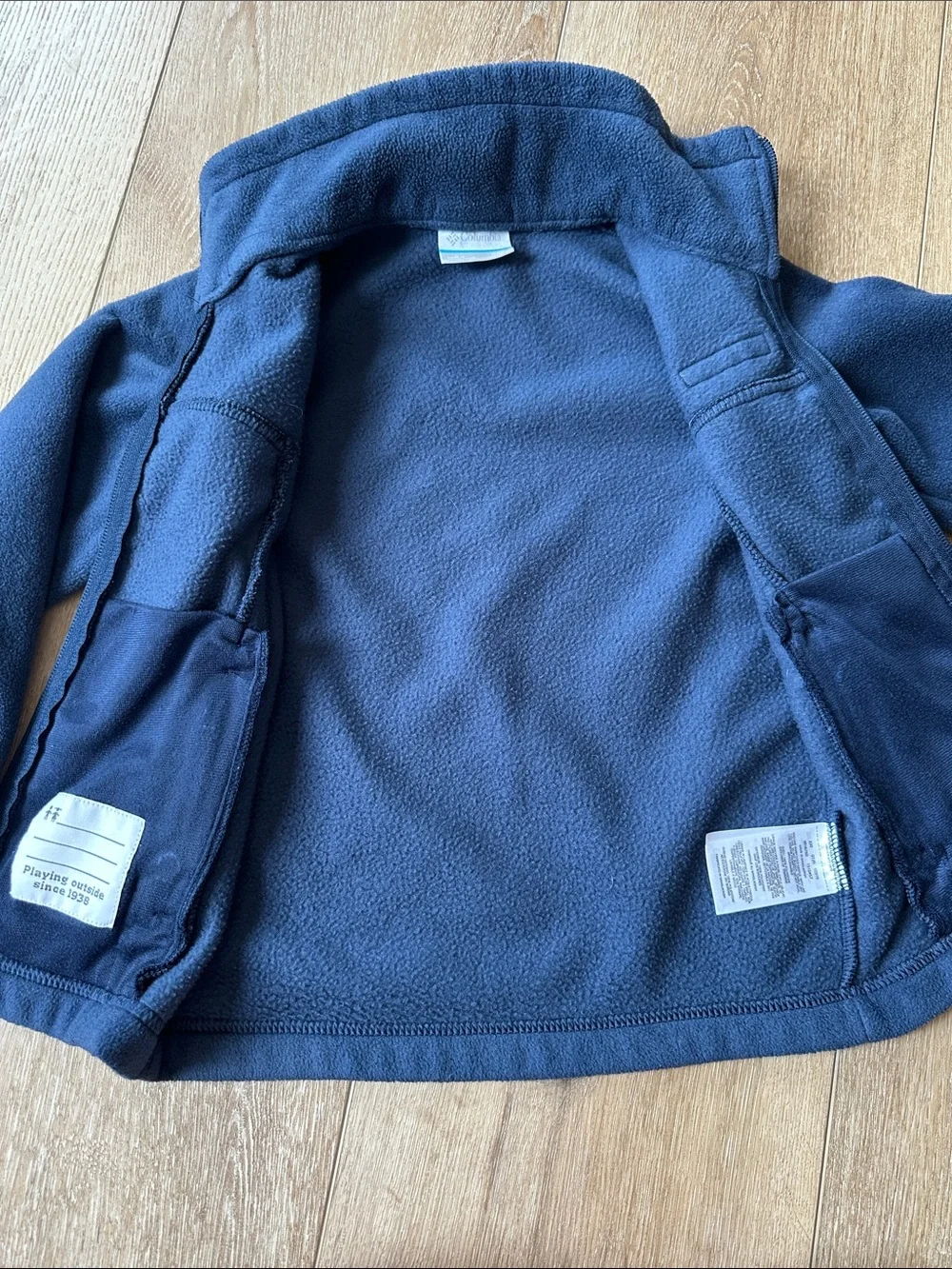 Columbia Navy Blue Full Zip Fleece Jacket Kids Youth XXS 4/5